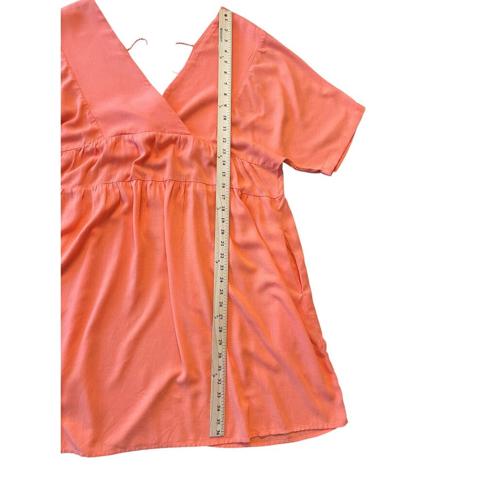 Joseph A. Coral Rayon Babydoll Mini Dress Tie Back XL - Picture 4 of 8